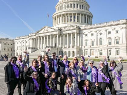 Advocates Outside Capitol (vertical)