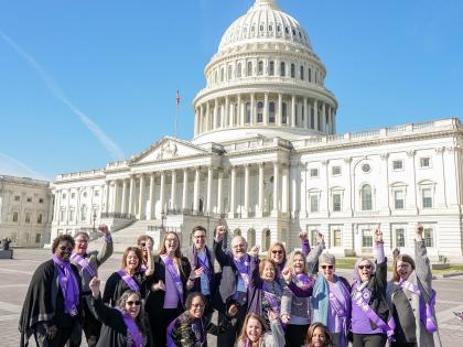 big excited group of advocates at capitol