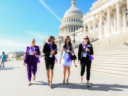 young advocates walking from capitol