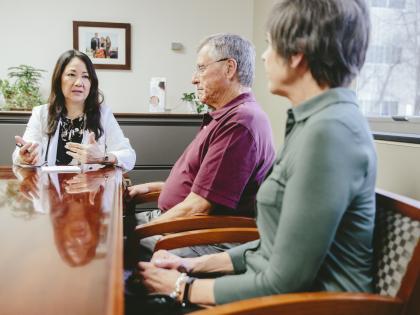 Doctor with couple