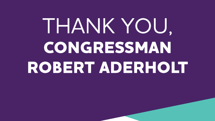Thank You Rep. Aderholt
